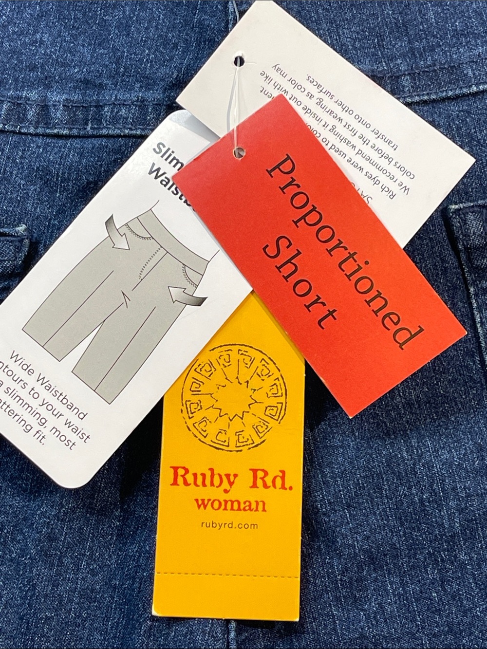 Ruby Rd. Straight Leg Jeans in Deep Blue WOMENS SIZE 22W PULL ON FAKE FRONT POCK - Picture 8 of 9